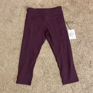 NEW Zyia workout pants, size 8-10, plum